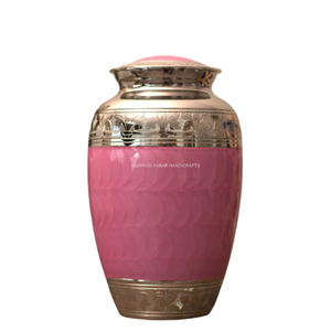 Pearl Pink Brass Cremation Urn Human Ashes Adult Handcrafted <b>Memorial</b> Urn Wholesale Bulk Supplier Manufacturer Factory Direct - Product Image 6