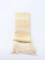 Châle Foulard Marocain en Soie Végétale Fait Main Élégant pour Femme, Été, Uni, Rayé, Beige, Long, à Franges, Tissé à la Main, Qualité Supérieure