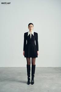 73% Polyester 17% Rayonne 10% Spandex Best-seller PHOEBE MINI ROBE Avec Col Haute Qualité Vietnam Fabricants Robe Pour Les Femmes - Product Image 6