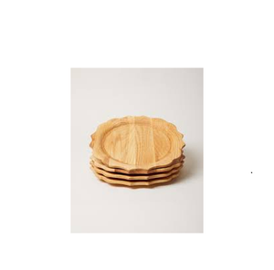 Platos clásicos redondos de madera para uso en la cocina, restaurantes, vajilla hecha a mano - Product Image 3