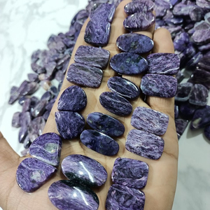 Par de Pendientes de Charoita Azul Rusa de Alta Calidad, Piedras Preciosas Semipreciosas Sueltas - Product Image 2