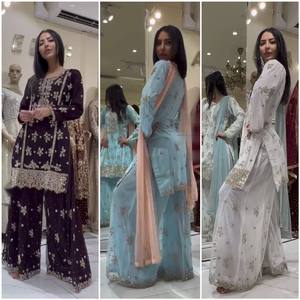 ชุดเดรสชุดเดรสใส่ทำงานปักลายแบบดั้งเดิมสีสวยชุดใส่ปาร์ตี้ดีไซน์ใหม่ - Product Image 4