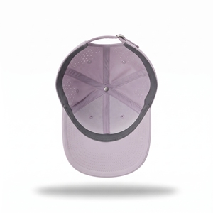 Casquette de baseball perforée unisexe violet clair à 5 panneaux, respirante, vente en gros, logo personnalisé, haute qualité, OEM ODM, faible MOQ - Product Image 3