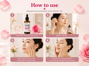 Suero Facial Coreano ERIGERON con Niacinamida al 72% y Agua de Rosas para Antienvejecimiento, Claridad, Luminosidad y Tono Uniforme, 50mL - Product Image 2