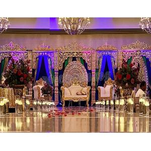 การตกแต่งเวทีพิธีแต่งงานมุสลิมแบบนิกะห์  สดใสและมีสีสัน  งานเลี้ยงฉลองสมรส  งานพิธีแต่งงาน  งานพิธีสวมแหวน  สหรัฐอเมริกา - Product Image 1