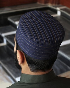 Elegant Islamic Men's Skull Cap Precision Stitched Lines Waterproof Adjustable for Daily Spiritual Use Outdoor Casual Sports - Product Image 3