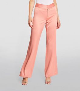 2025 nuevo último diseño Color liso Rosa Color terciopelo Material Zip Fly pantalones de pierna ancha para mujer - Product Image 4