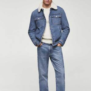 Custom Made Men's High Street Style 100% Cotton Jeans <b>Jacket</b> with Hip Hop <b>Patchwork</b> & Screen Puff Printing for Winter - Product Image 4