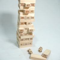 Genga Classic Set de blocs en bois fabriqués à la main pour les enfants et les familles Jeu d'empilage et d'équilibrage avec dés