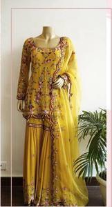 Lancement d'un nouveau look de vêtements de soirée de marque 2 couleurs Top Plazzo et Dupatta Vêtements ethniques traditionnels indiens Prix de gros - Product Image 3