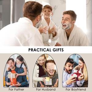 Tête de rechange noire pour rasoir électrique homme, étanche IPX7, rasoir rotatif à grille pour visage et corps, alimentation USB pour utilisation en camping-car - Product Image 5