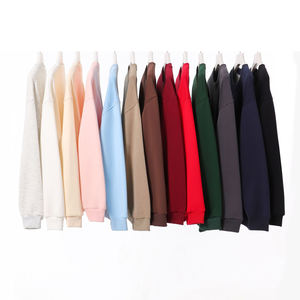 Sweat-shirt à col rond personnalisé unisexe coton épais 350 Gsm sweat-shirt surdimensionné en gros col rond blanc hommes sweat-shirt - Product Image 3