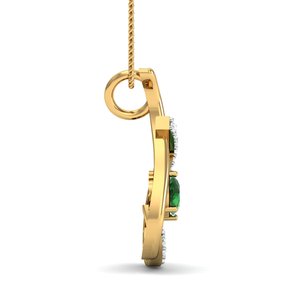 Dainty <b>Pendant</b> Necklace Boho Brass Jewelry for Women 18k Gold Plated <b>Emerald</b> Teardrop Wholesale <b>Pendant</b> - Product Image 3