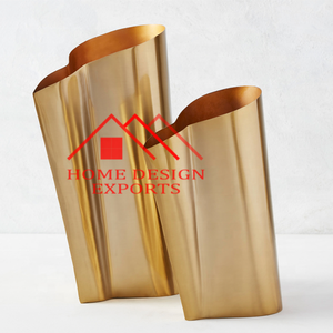 แจกันโลหะตกแต่งบ้านสีทองสำหรับวางบนโต๊ะ จัดดอกไม้ แจกันและกระถางโลหะ - Product Image 2