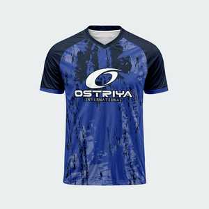 เสื้อฟุตบอลคอวีแบบยูนิเซ็กซ์ Ostriya International พิมพ์ลายแบบ Sublimation ระบายเหงื่อได้ดี แขนสั้น ผลิตจากโพลีเอสเตอร์ สำหรับทีมกีฬา สามารถสั่งทำได้ - Product Image 3