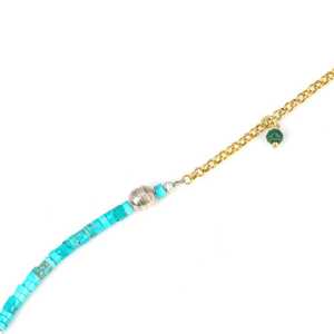 Pulsera de tenis de plata de ley 925 con perlas de agua dulce y turquesa, chapada en rodio con detalles de diamantes, ideal para regalo. - Product Image 3