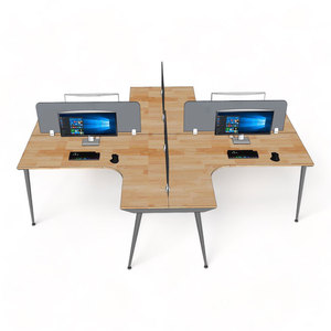 Contemporary Cross-<b>shaped</b> 4-seater Steel Legged Cluster <b>Table</b> 280x240cm HBCO054 - Product Image 2