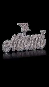 Colgante de Moissanita con Letra Personalizada Iced Out, Chapado en Rodio, Plata de Ley 925, con Engaste en Forma de Corazón, Unisex, Estilo Hip Hop - Product Image 2
