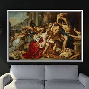 Printed Canvas: Massacre of Innocents, Baroque Art Masterpiece,1P:White <b>Framed</b> - Product Image 1