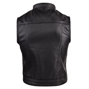 Chaleco de cuero transpirable para exteriores para hombre, ajustado, elegante, sin mangas, chaleco de moda, motorista, ropa clásica para montar - Product Image 2
