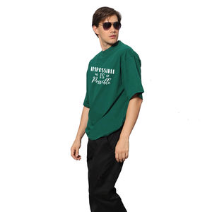 เสื้อยืดโอเวอร์ไซส์สำหรับผู้ชายผ้าคอตตอนพิมพ์โลโก้ได้ตามต้องการ240แกรมสำหรับฤดูร้อน - Product Image 6