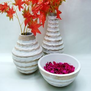 Vase de table moderne pour décoration intérieure unique Vase de table en céramique de luxe blanc minimaliste Vase de table moderne blanc - Product Image 1