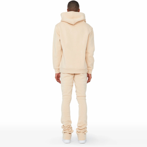 Design personnalisé vieilli 2 pièces hommes survêtement évasé de haute qualité Logo personnalisé lourd Vintage survêtement évasé ensemble - Product Image 2