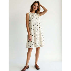 Vestido Midi de Algodón 100% Tejido Dobby Estampado, Corte A Relajado, Elegante para Oficina, Casual con Cremallera Decorativa, Sexy para Verano, Tallas XS-5XL - Product Image 1