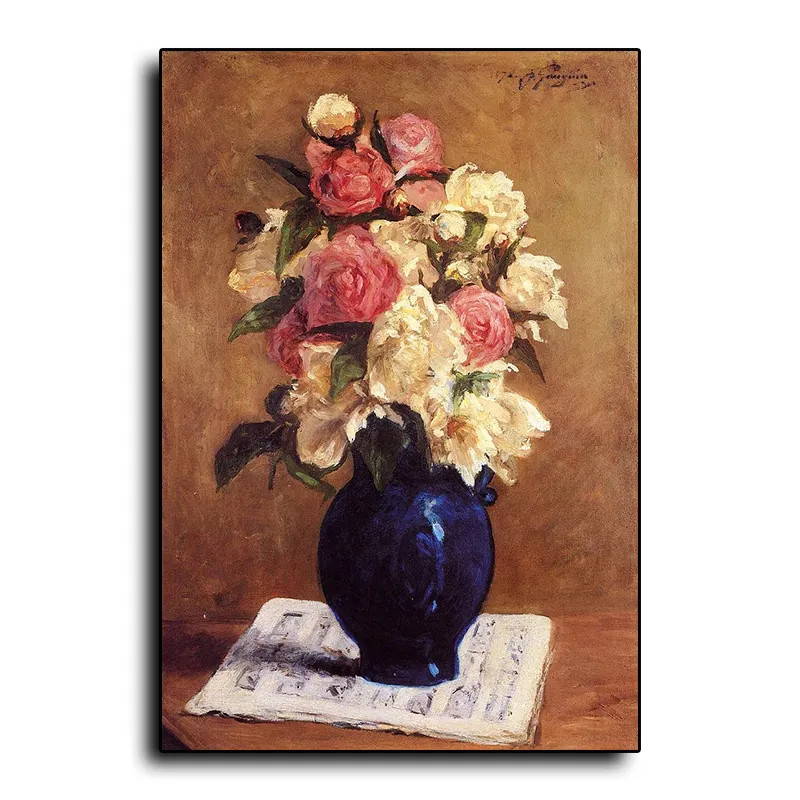 Jarrón de flores abstracto moderno personalizado, arte de decoración de calidad, pinturas al óleo