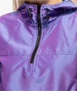 Chaqueta cortavientos de invierno personalizada y a la moda para hombre, con capucha y media cremallera, tejida, holgada, para correr, otoño, con logotipo impreso personalizado de talla grande - Product Image 4