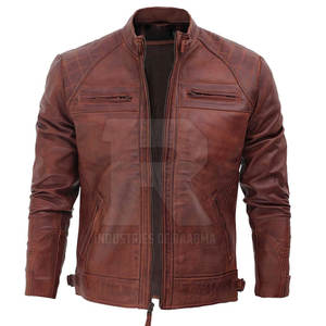 Veste en cuir pour homme, look minimaliste élégant, toutes saisons, veste en cuir de haute qualité, cuir souple, coupe tendance - Product Image 3
