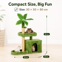 Griffoir pour chat moderne, compact, écologique, durable et antidérapant, avec corde en sisal, jouet, balle et base en peluche douce, pour intérieur, en carton