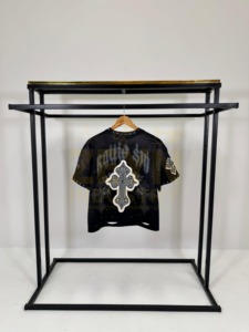 T-shirts personnalisés à strass lavés à l'acide Streetwear surdimensionné en coton lourd Style vintage imprimé respirant soleil t-shirts délavés hommes - Product Image 3