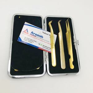 Pince à épiler pour extensions de cils en acier inoxydable plaqué or, haute qualité, à pointe fine, durable - Product Image 3