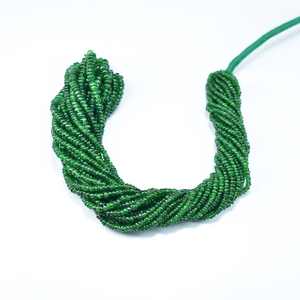 Natural Tsavorite Smooth Rondelle Gemstone Beads Strands String 2-3mm Rondelle Beads Lot para la fabricación de collares de joyería a granel - Product Image 2