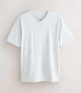 T-shirt à manches courtes et col en V pour hommes T-shirt en coton lourd 260gsm impression personnalisée en vrac - Product Image 5