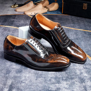 Chaussures habillées Oxford minimalistes en cuir pour hommes, à lacets, pour professionnels modernes, en cuir véritable, semelle antidérapante - Product Image 1