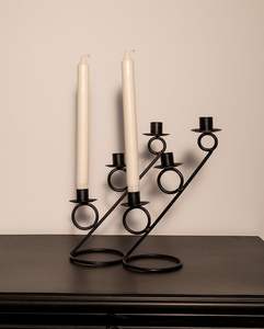 Classic <b>black</b> finished <b>metal</b> <b>candle</b> <b>holder</b> for traditional ceremonies cultural events meditation halls interiors - Product Image 1