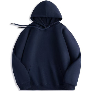 OEM Logo personnalisé Design Trendy Heavy 320G Knitted Hoodie Neck Unisex Sweatshirt Couples Solid Anti-Shrink Breathable - Product Image 4