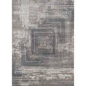 Alfombra Uvenuti Anudada a Mano de Lana y Seda de Bambú, Diseño Rectangular Geométrico Azul, 10 mm de Grosor, para Sala de Estar o Dormitorio Juvenil - Product Image 1