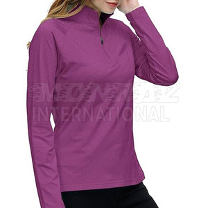 เสื้อเชิ้ตซิปครึ่งแขนยาวสำหรับผู้หญิงเสื้อออกกำลังกายแขนยาว - Product Image 1