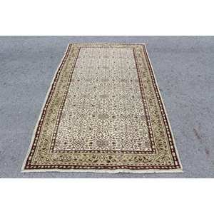 พรมวินเทจตุรกี ขนาด 4.3x7.9 ฟุต (131x242 ซม.) พรมขนสัตว์สีน้ำตาล - Product Image 1