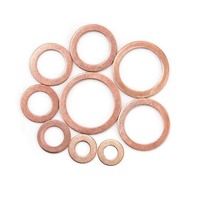 Rondelle plate en cuivre rouge robuste, joint d'étanchéité en cuivre pur massif pour systèmes hydrauliques haute pression