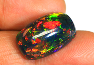 พลอยโอปอลสีดำจากเอธิโอเปียอัญมณีสีรุ้งแวววาวแวววาวพลอยโอปอลรมควันสีดำเอธิโอเปียนโอปอลทรงหลังเบี้ย - Product Image 5