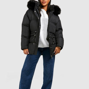 Cómodo de llevar chaqueta Parkas de mujer de secado rápido al mejor precio chaqueta Parkas de mujer lisa con estampado de logotipo personalizado - Product Image 3