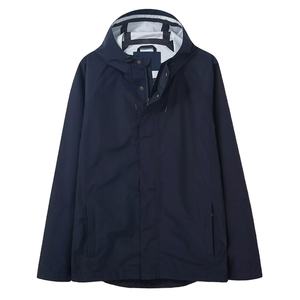 Chaqueta cortavientos para correr con capucha y cremallera completa de Color sólido personalizada para hombre, soporte de lona impermeable ligero, calle alta de invierno fina - Product Image 1