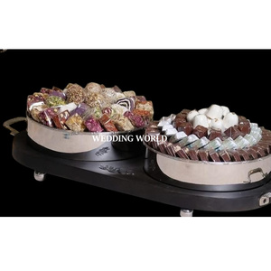 Plateau à chocolat rond en métal avec support en résine Plateau à chocolat fait main de qualité supérieure Plateau à chocolat décoratif le plus vendu - Product Image 6