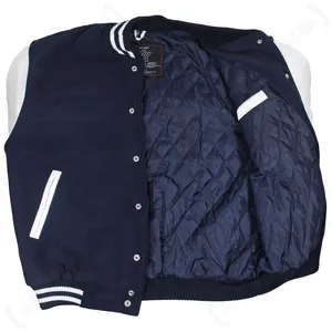 Vintage Style Ny <span class=keywords><strong>Baseball</strong></span> Jack-Marineblauw Heren Letterman Jersey-Alle Maten