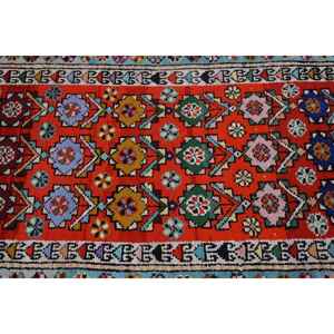 Alfombra turca Vintage azul roja tradicional área grande lana de 3,1x9,8 pies con respaldo de látex nuevo modelo para habitaciones rectangulares de pasillo - Product Image 5