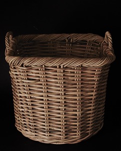 Ensemble de 2 paniers de rangement ronds en rotin naturel avec fonds coniques, écologiques, modernes et multi-usages - Product Image 5